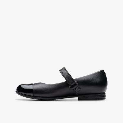 Finja Gem Kid Black Leather | Clarks outlet - Kids