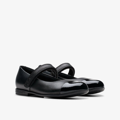 Finja Gem Kid Black Leather | Clarks outlet - Kids