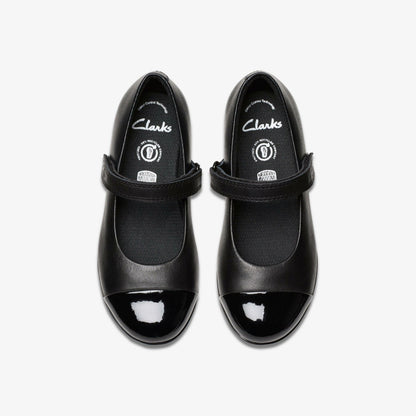 Finja Gem Kid Black Leather | Clarks outlet - Kids
