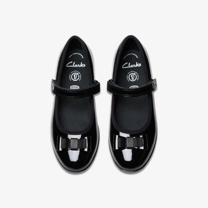 Finja Tap Older Black Patent | Clarks discount - Kids