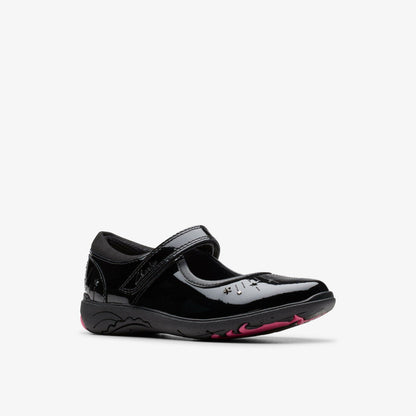 Relda Wish Kid Black Patent | Clarks discount - Kids