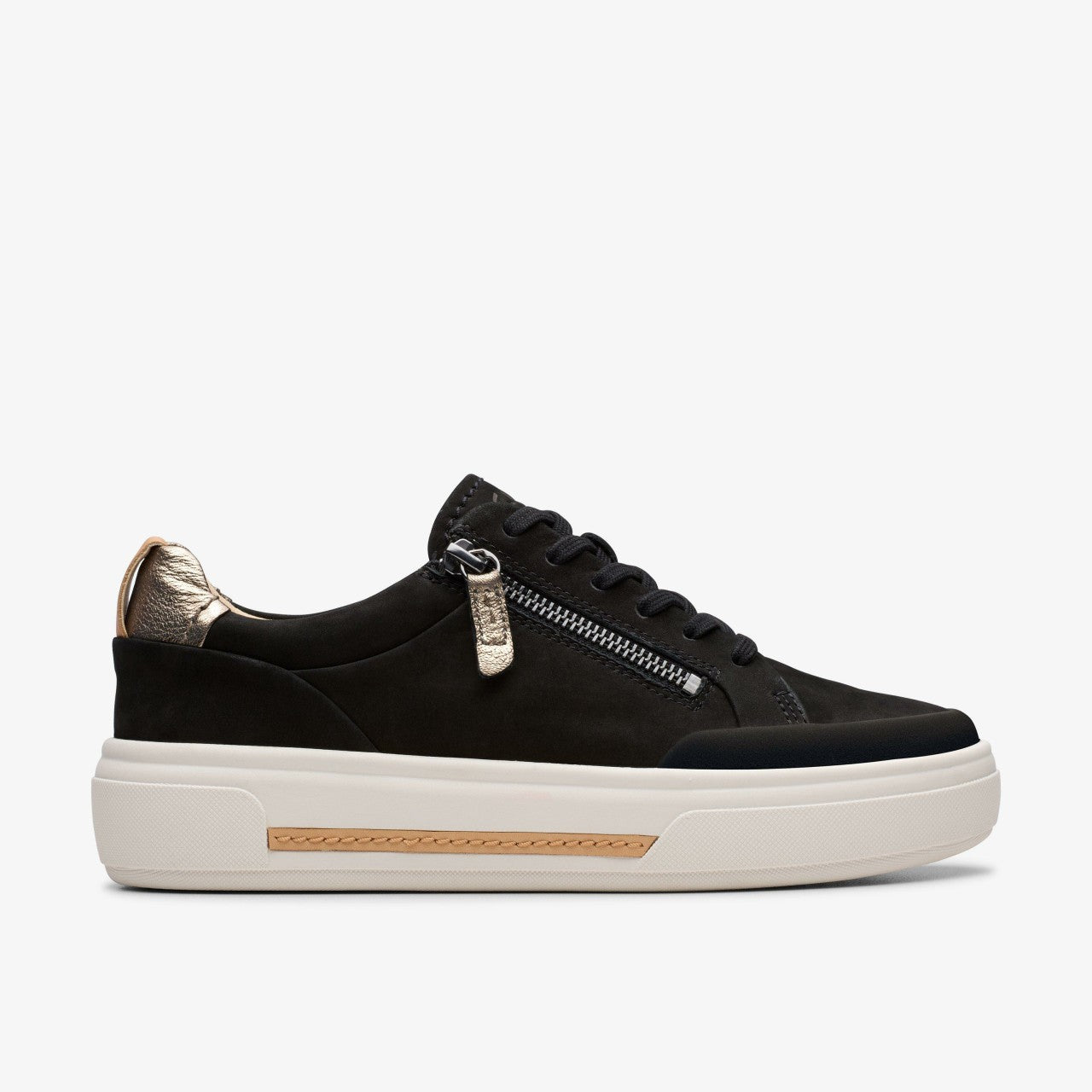 Hollyhock Zip Black Nubuck | Clarks on Sale - Women