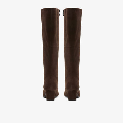 Edina Tall Dark Brown Suede | Clarks for sale - Women