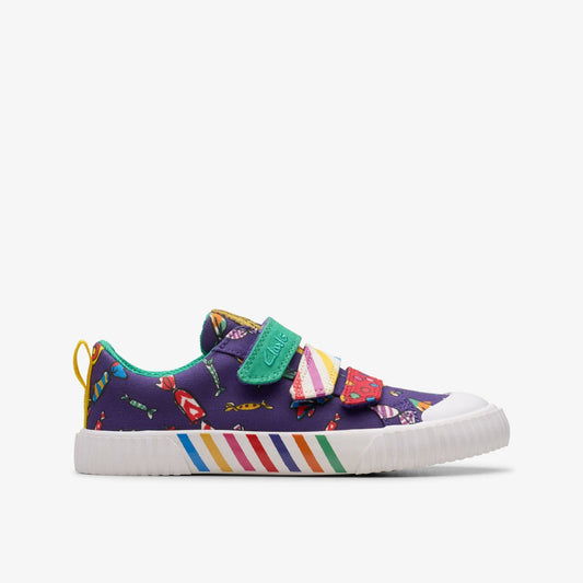 Roald Dahl Charlie & the Chocolate Factory Foxing Mix Kid Purple Canvas | Clarks Sale - Kids