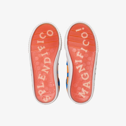 Roald Dahl James & the Giant Peach Foxing Air Kid Blue Canvas | Clarks outlet - Kids