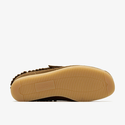 Wallabee Wedge Fringe Light Tan Suede | Clarks for sale - Women