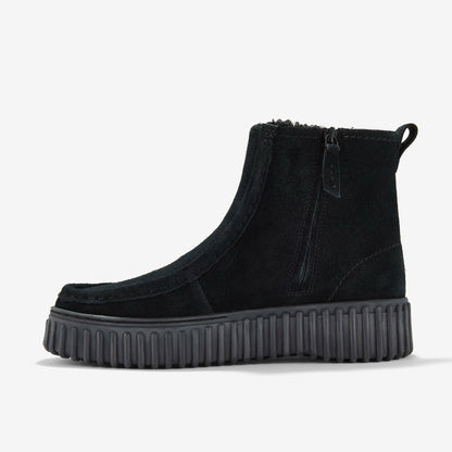 Torhill Cozy Black Warmlined Suede | Clarks online - Women