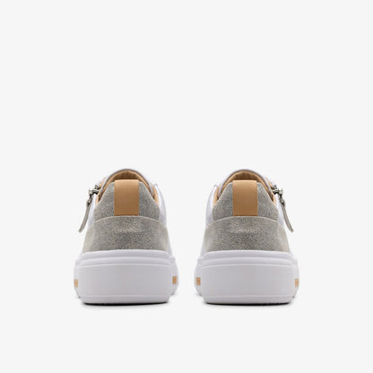 Hollyhock Zip Silver Combination Leather | Clarks outlet - Women