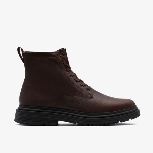 Badbury Hi Waterproof Brown Warmlined Leather | Clarks discount - Men