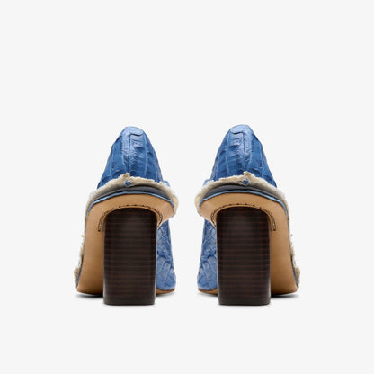 Martine Rose Heel Womens Blue Leather | Clarks on Sale - Women