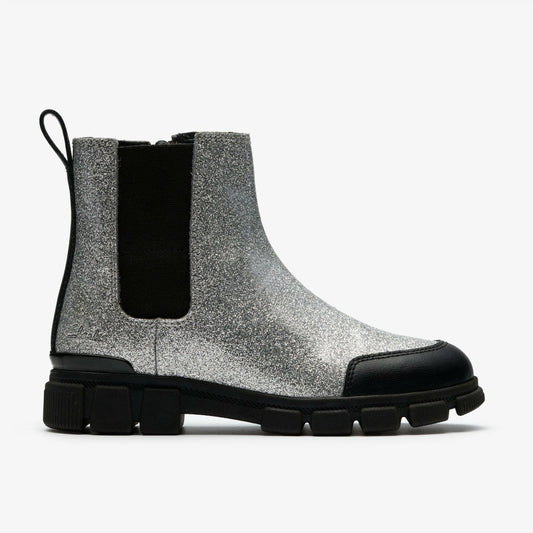 Evyn Chelsea Kid Silver Patent | Clarks online - Kids