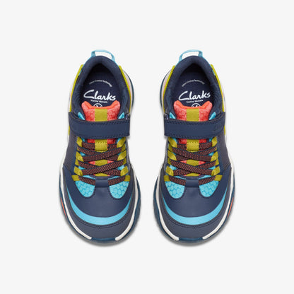 Feather Track Kid Navy Combination | Clarks for sale - Kids