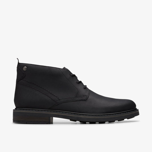 Newford Mid Black Leather | Clarks discount - Men