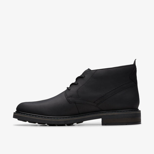 Newford Mid Black Leather | Clarks discount - Men