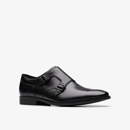 Paulton Monk Black Leather | Clarks outlet - Men