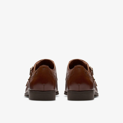 Paulton Monk Tan Leather | Clarks discount - Men
