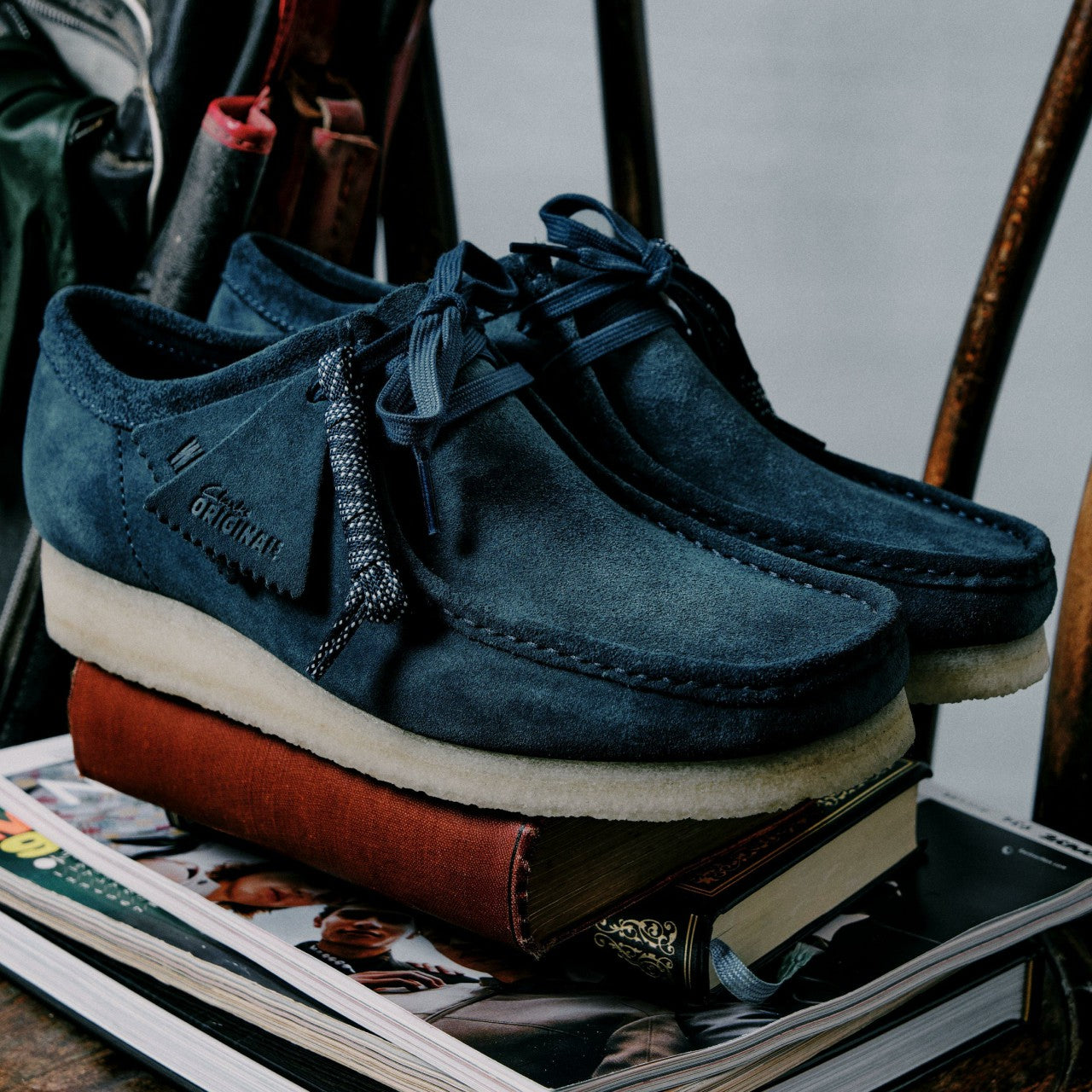 Wallabee Mid Blue Suede | Clarks outlet - Men