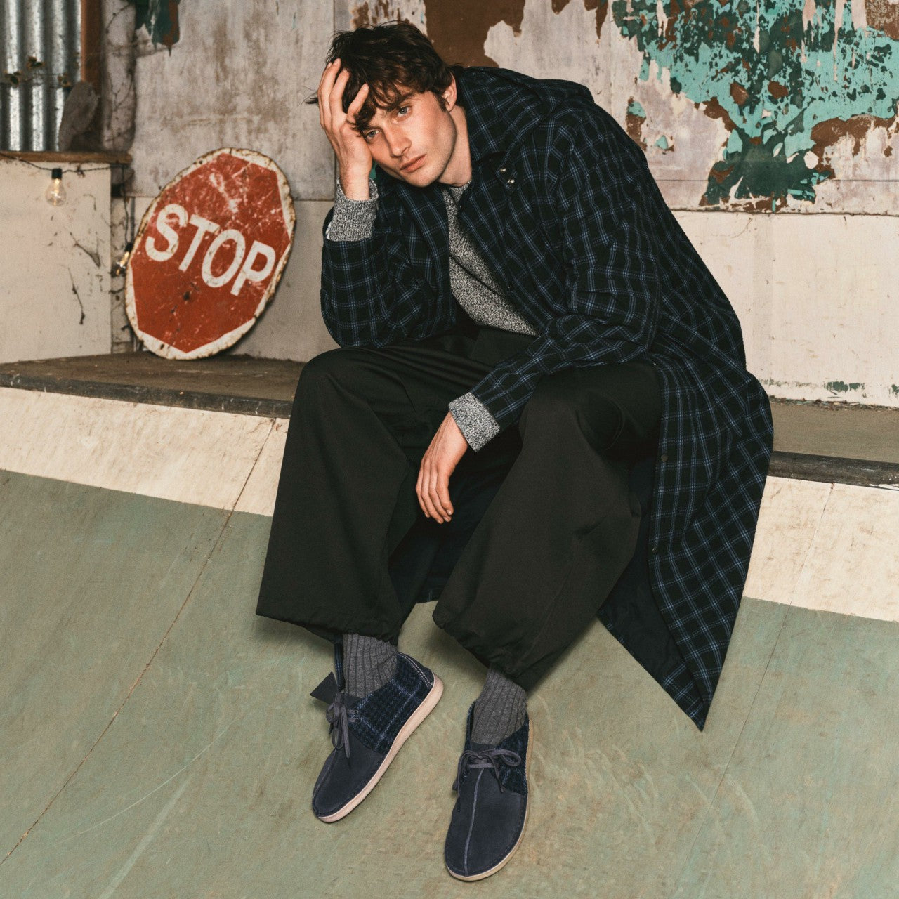Desert Trek Navy Tweed Combination | Clarks on Sale - Men