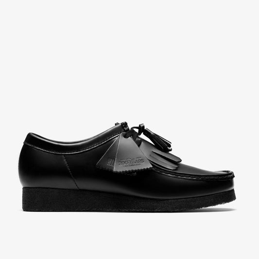Wallabee Black Hi Shine Leather | Clarks outlet - Men