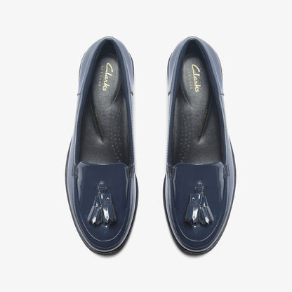 Havisham Edge Loafer Navy Patent | Clarks on Sale - Women
