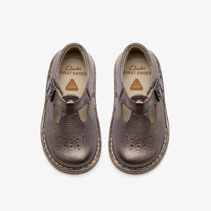 Joyful Skip Toddler Pewter | Clarks on Sale - Kids