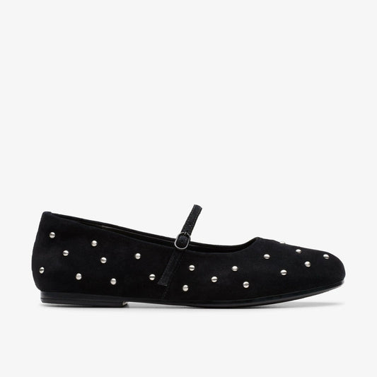 Livia Stud Black Suede | Clarks for sale - Women