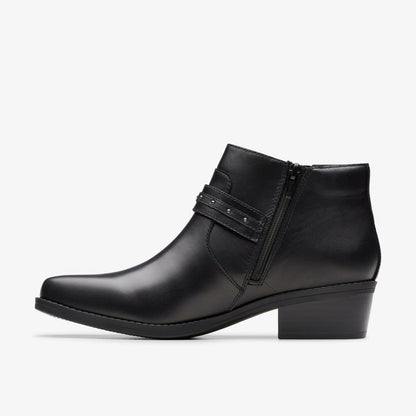 Danyelle Wish Black Leather | Clarks outlet - Women