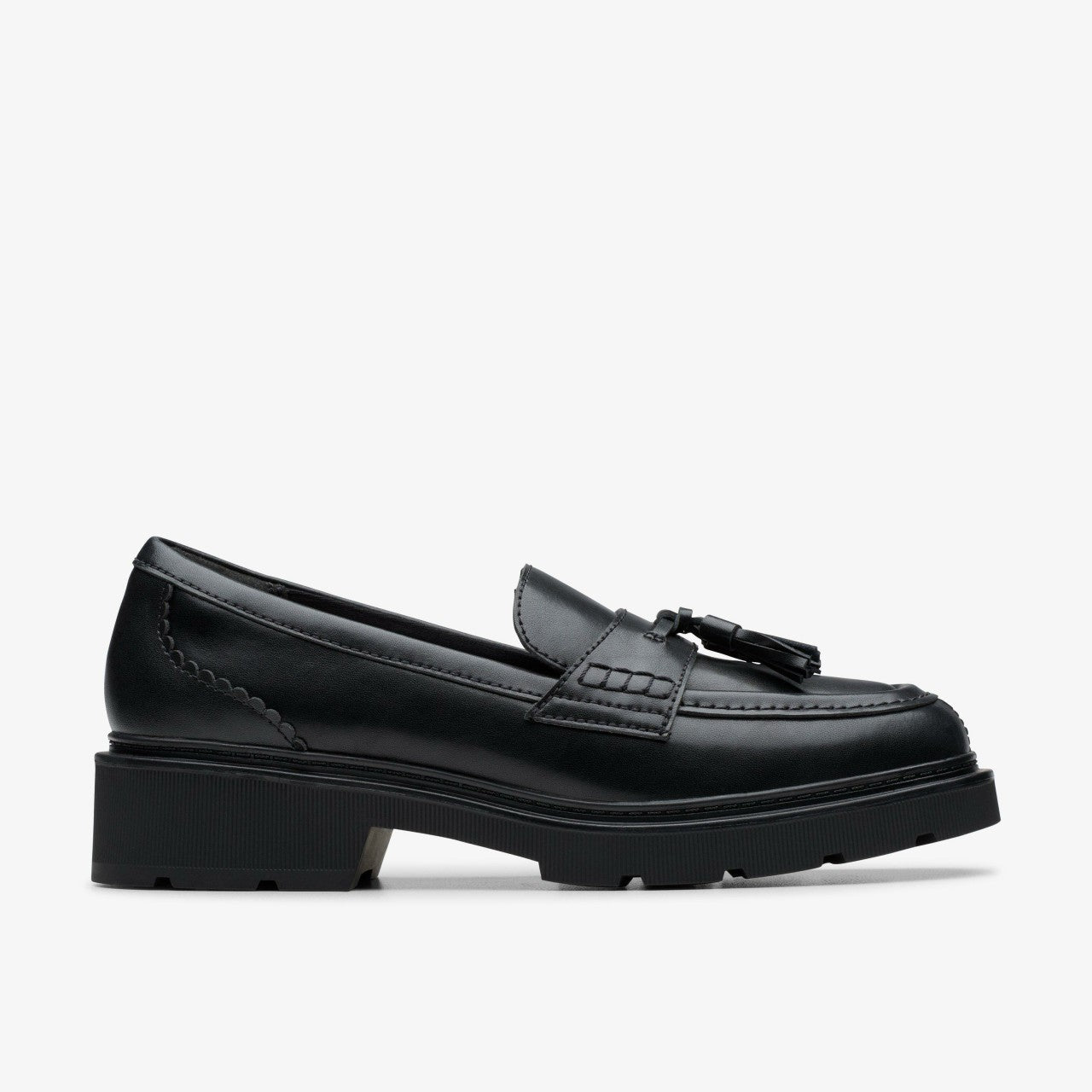 Lauryl Tassel Black Leather | Clarks for sale - Women