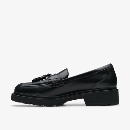 Lauryl Tassel Black Leather | Clarks for sale - Women
