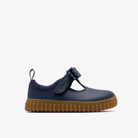 Cove Bow Toddler Navy Leather | Clarks online - Kids