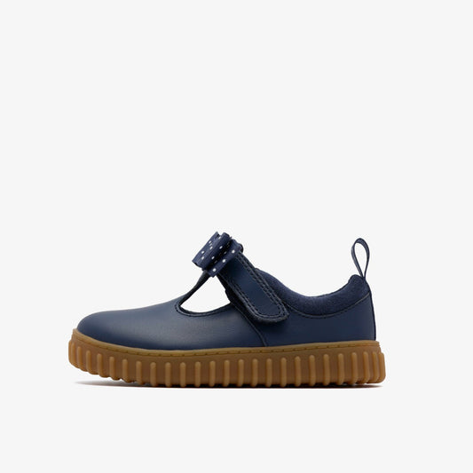 Cove Bow Toddler Navy Leather | Clarks online - Kids