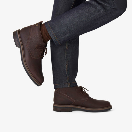 Newford Mid Waterproof Brown Warmlined Leather | Clarks Sale - Men