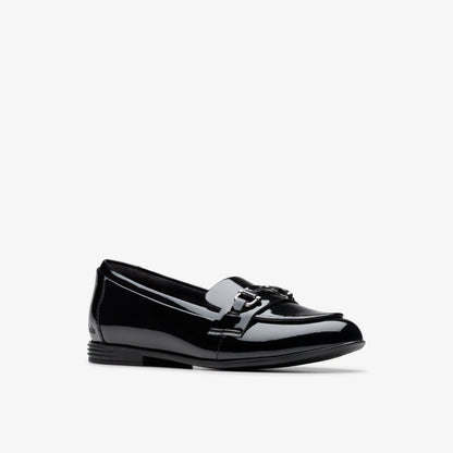 Finja Loafer Older Black Patent | Clarks discount - Kids