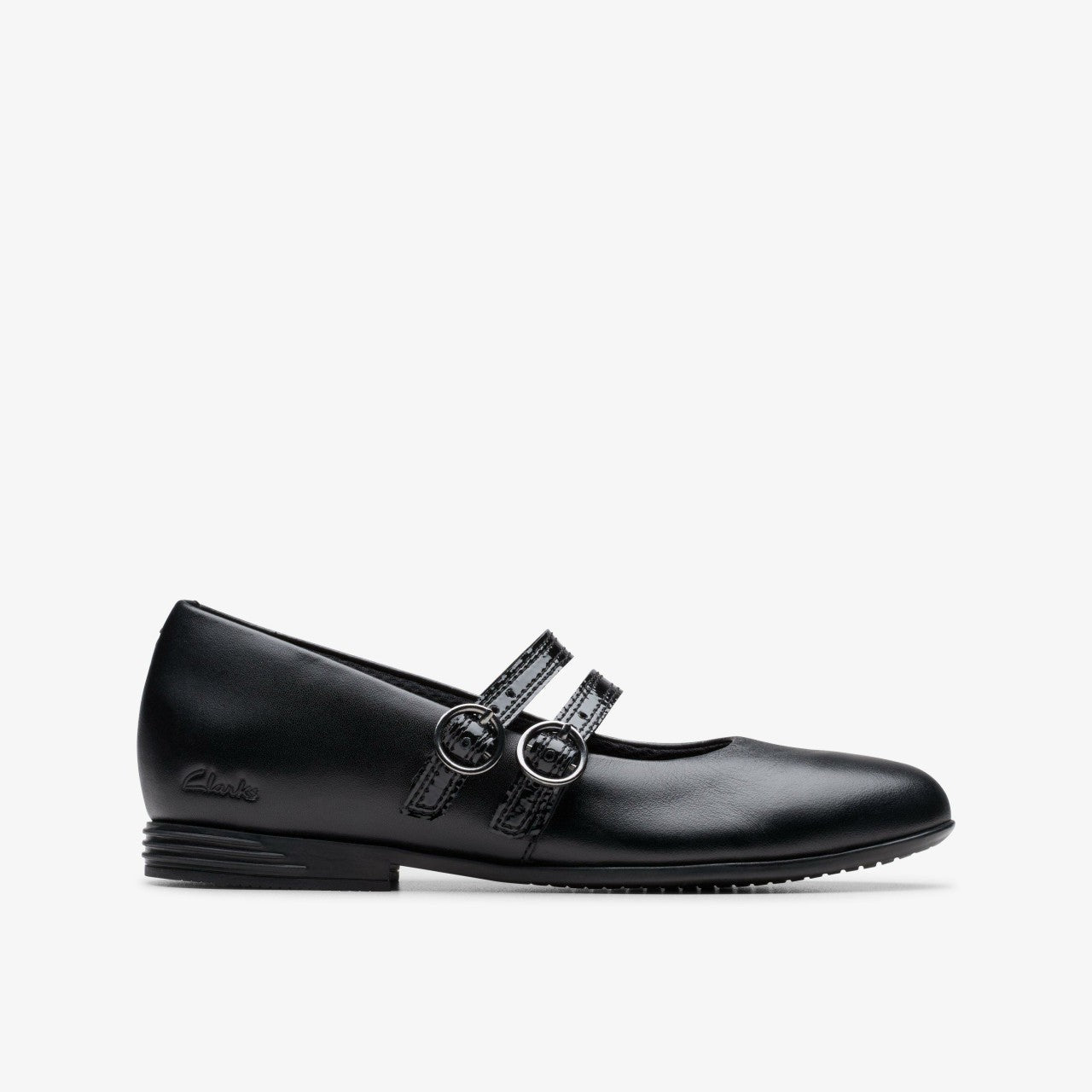 Finja Bar Older Black Leather | Clarks on Sale - Kids