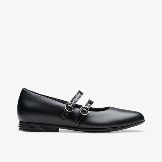 Finja Bar Youth Black Leather | Clarks for sale - Kids