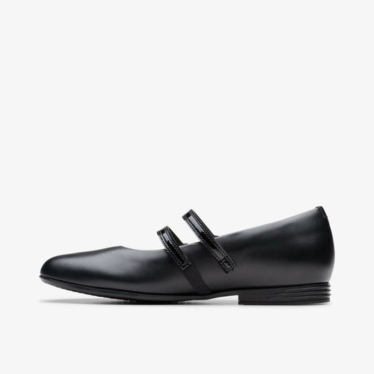Finja Bar Youth Black Leather | Clarks for sale - Kids