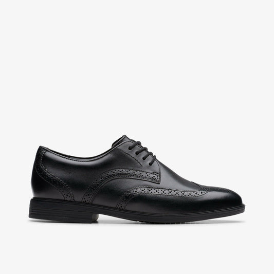 Jonwin Wing Youth Black Leather | Clarks online - Kids