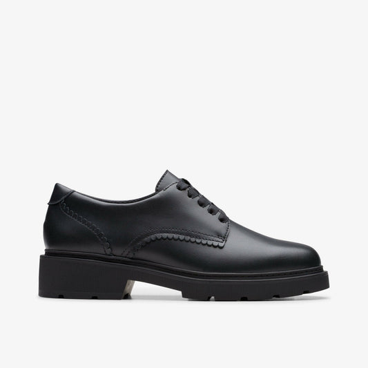 Eris Pure Youth Black Leather | Clarks outlet - Kids