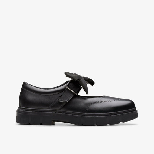 Lorcam Jane Youth Black Leather | Clarks for sale - Kids