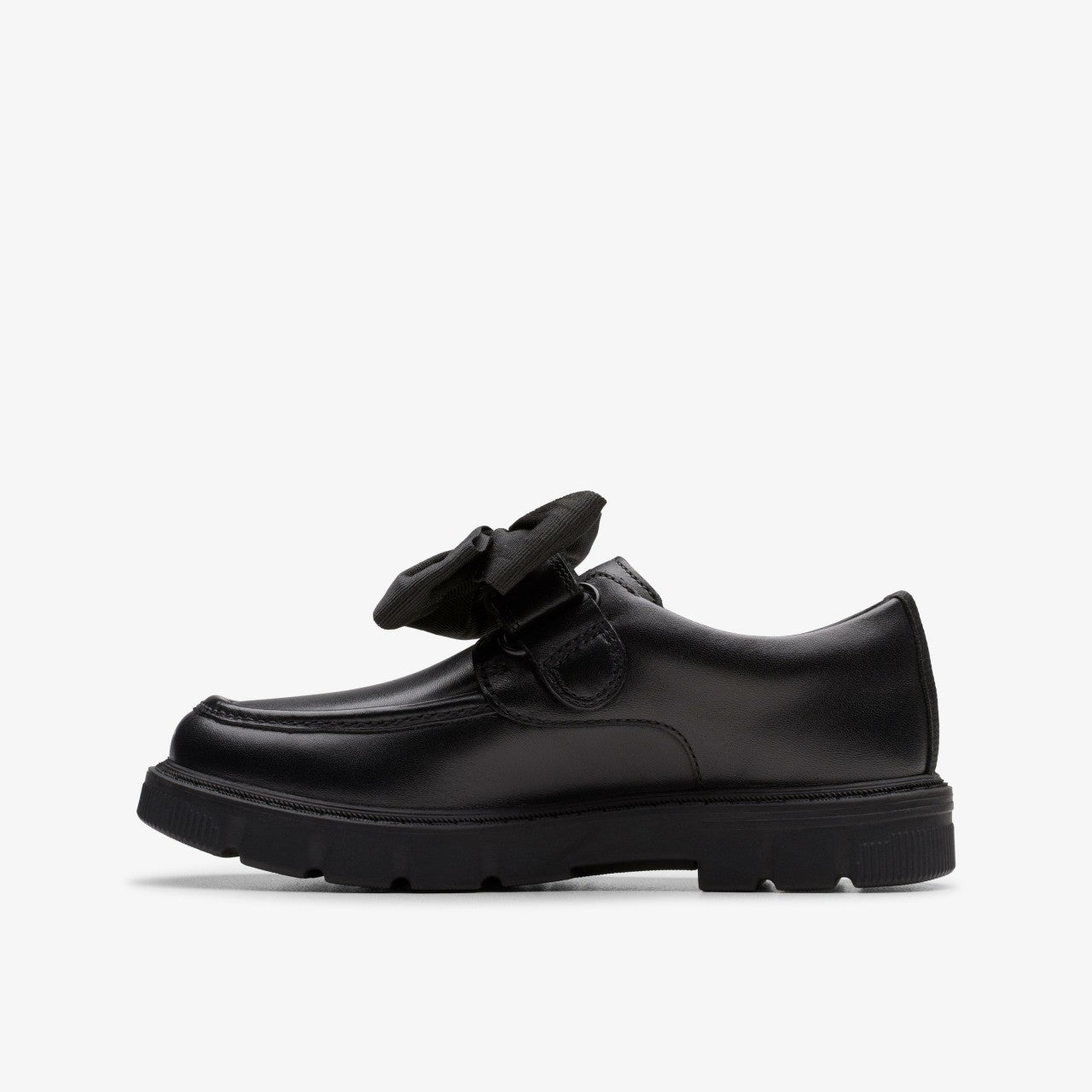 Lorcam Bow Kid Black Leather | Clarks for sale - Kids