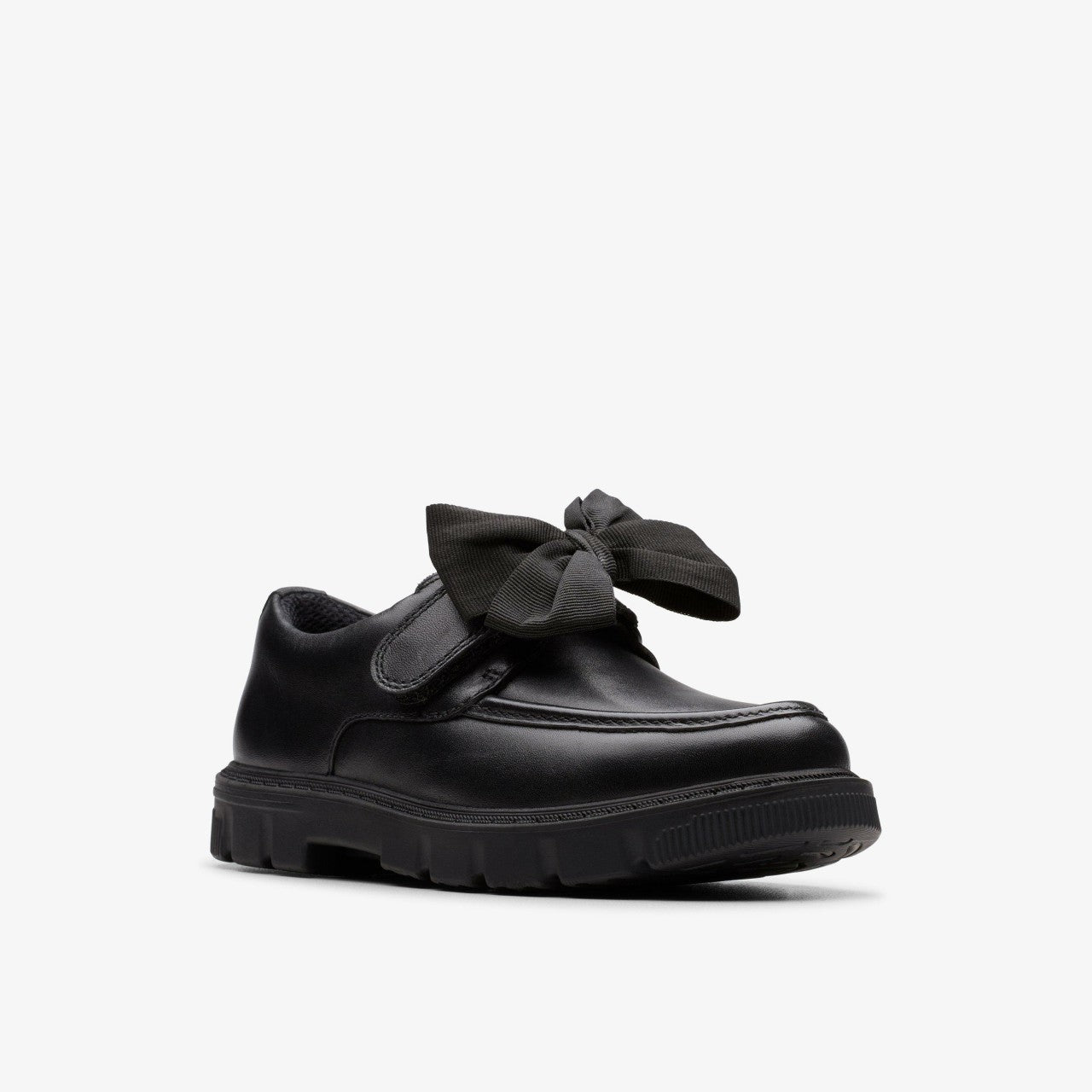 Lorcam Bow Kid Black Leather | Clarks for sale - Kids