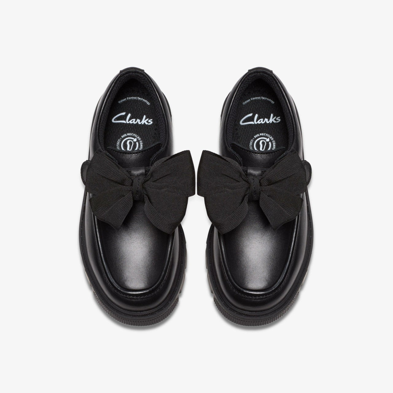 Lorcam Bow Kid Black Leather | Clarks for sale - Kids