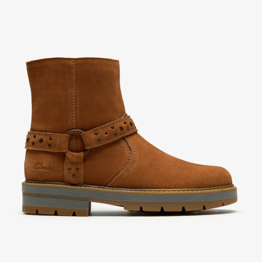 Prague Shine Kid Tan Suede | Clarks outlet - Kids