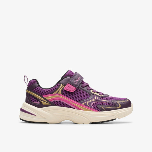 Crafton Move Kid Purple Combination | Clarks on Sale - Kids