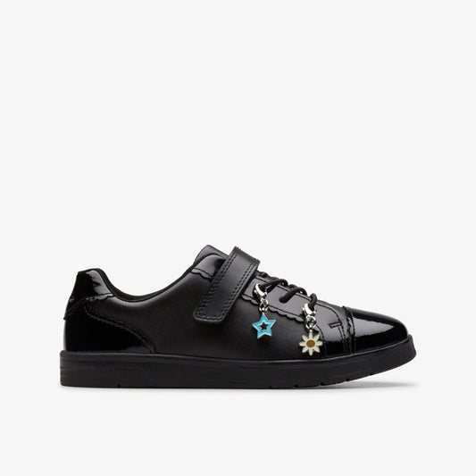 Disco Charm Kid Black Leather | Clarks on Sale - Kids