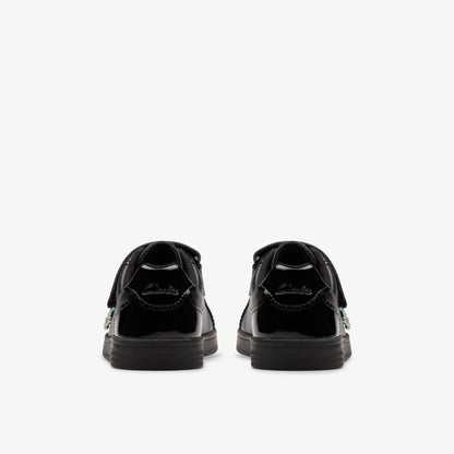 Disco Charm Kid Black Leather | Clarks on Sale - Kids