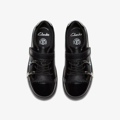 Disco Charm Kid Black Leather | Clarks on Sale - Kids