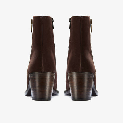 Jesse Zip Dark Brown Suede | Clarks discount - Women