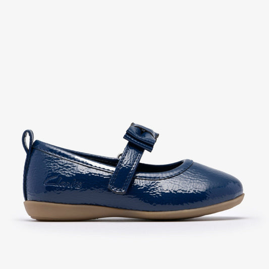 Charm Bow Toddler Navy Patent | Clarks on Sale - Babies / Kids