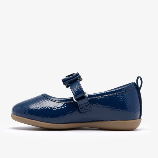 Charm Bow Toddler Navy Patent | Clarks on Sale - Babies / Kids